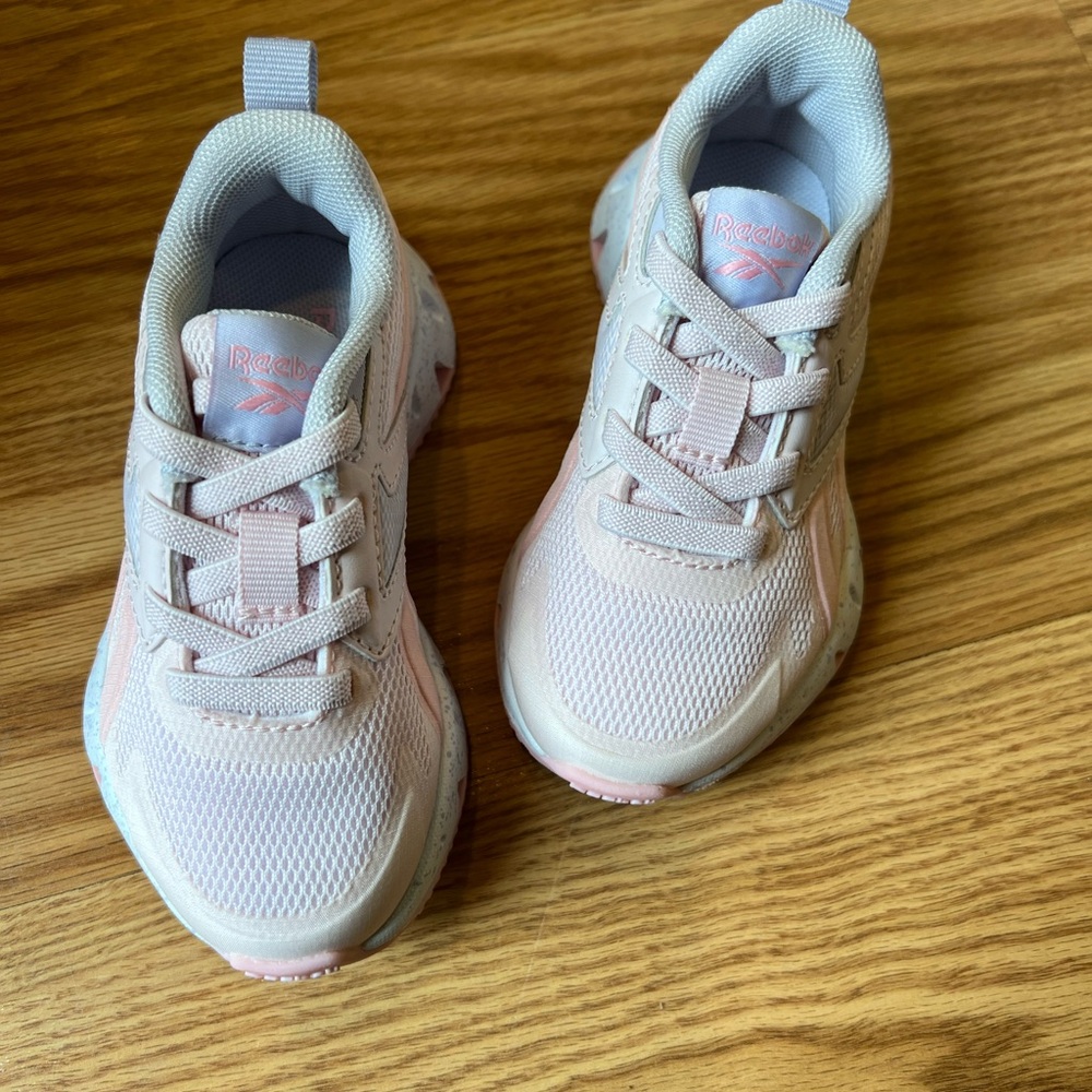 Reebok Kids Pale Pink Mesh Sneakers with Pastel Accents